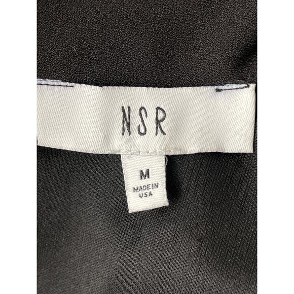 NSR Black Swiss Dot Sheer V-Neck/Sleeves Special Event Vacation Women Dress M - Picture 6 of 6